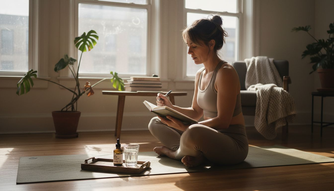 Woman journaling her cannabis wellness routine