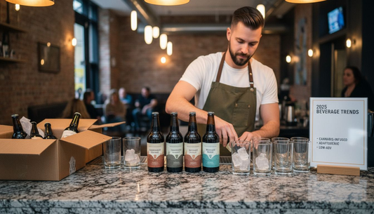 Bartender preparing cannabis beverage tasting bar