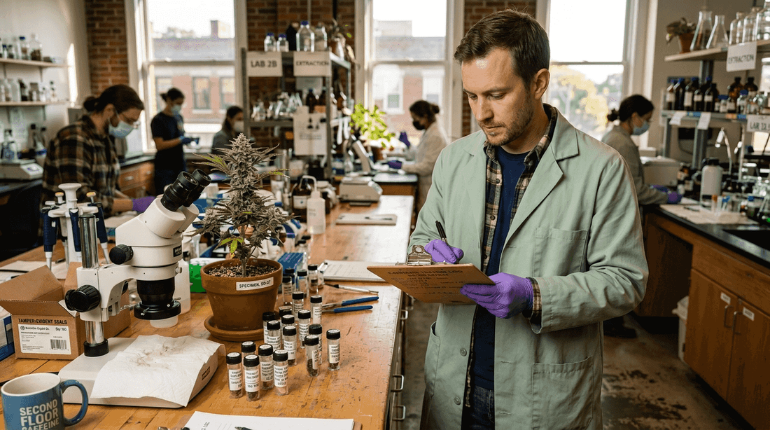 Scientist documents cannabis lab test results