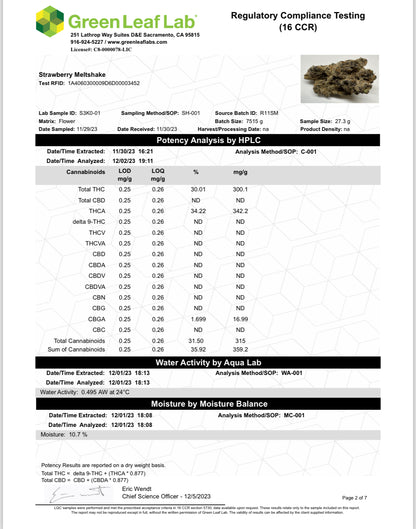 Strawberry Meltshake    34.22% THCa